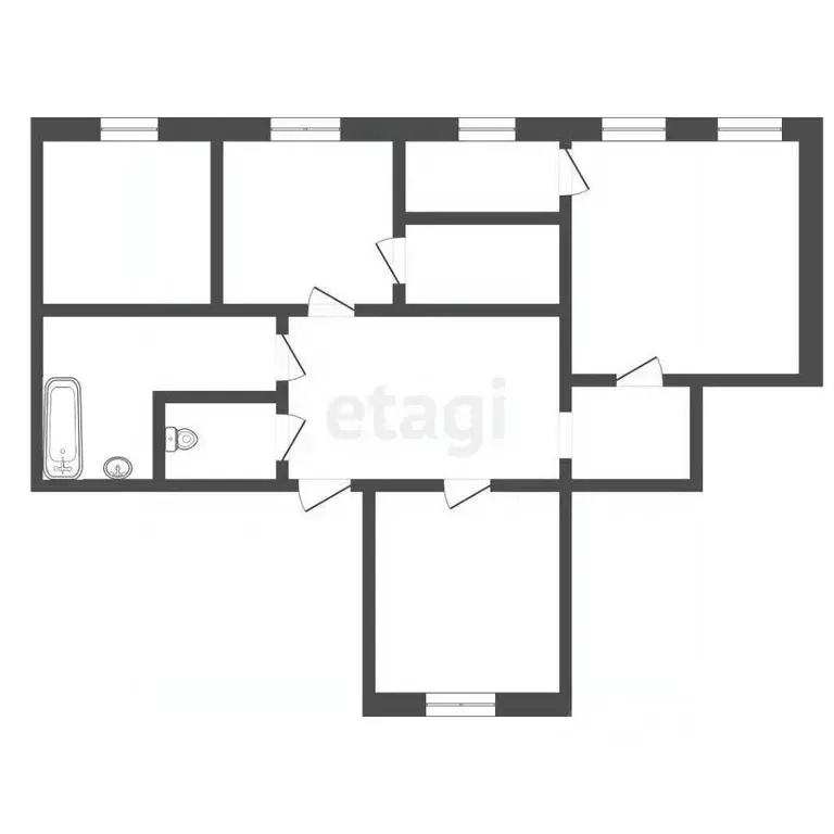 1-к кв. Вологодская область, Харовск ул. Кирова, 5 (68.3 м) - Фото 2