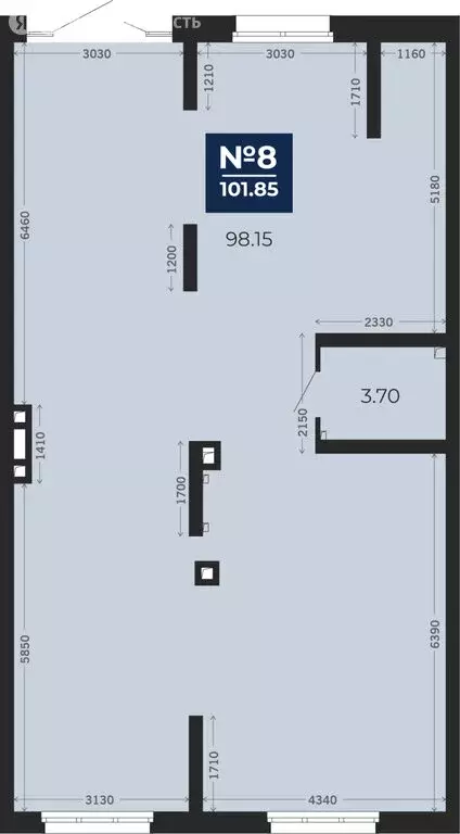 Помещение свободного назначения (101.85 м) - Фото 1