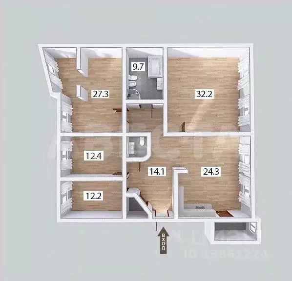 4-к кв. Омская область, Омск ул. Маршала Жукова, 101 (143.8 м) - Фото 2