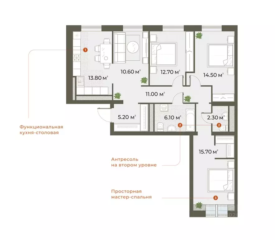 4-к кв. Санкт-Петербург Зеленогорская ул., 3 (91.9 м) - Фото 0