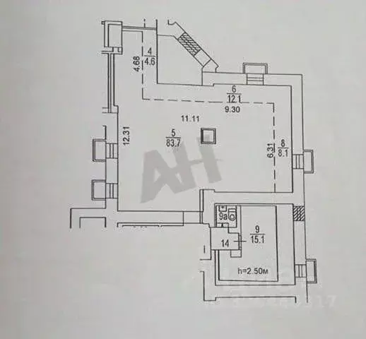 Помещение свободного назначения в Москва Люсиновская ул., 64К1 (130 м) - Фото 2
