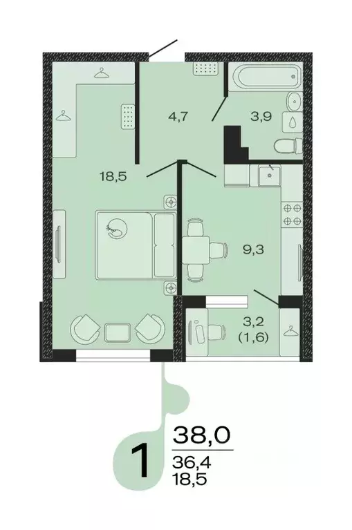 1-к кв. Краснодарский край, Новокубанск Капланово мкр, Эво жилой ... - Фото 1