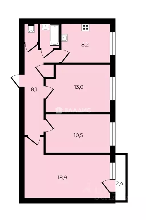 3-к кв. Санкт-Петербург Искровский просп., 31 (62.3 м) - Фото 2