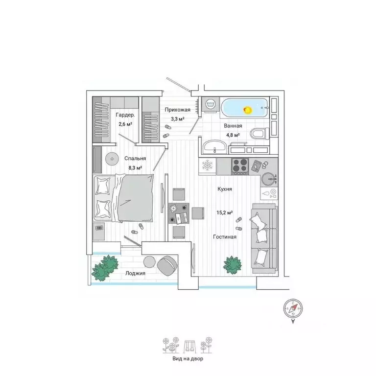 1-к кв. Приморский край, Владивосток ул. Нейбута (35.7 м) - Фото 1