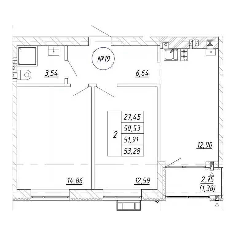 2-к кв. Калининградская область, Зеленоградск  (51.91 м) - Фото 2
