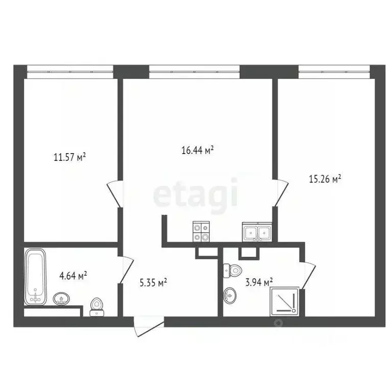 2-к кв. Тюменская область, Тюмень Рощино мкр, ул. Александра ... - Фото 1