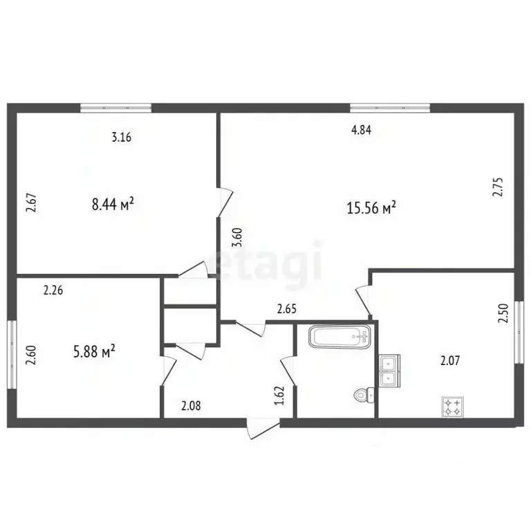 3-к кв. Санкт-Петербург ул. Белы Куна, 26К2 (41.5 м) - Фото 2
