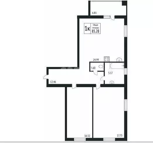 3-комнатная квартира: Курган, улица Климова, 129 (85.28 м) - Фото 1