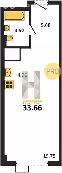 Квартира-студия: Пенза, улица Яшиной, 9 (33.5 м) - Фото 1