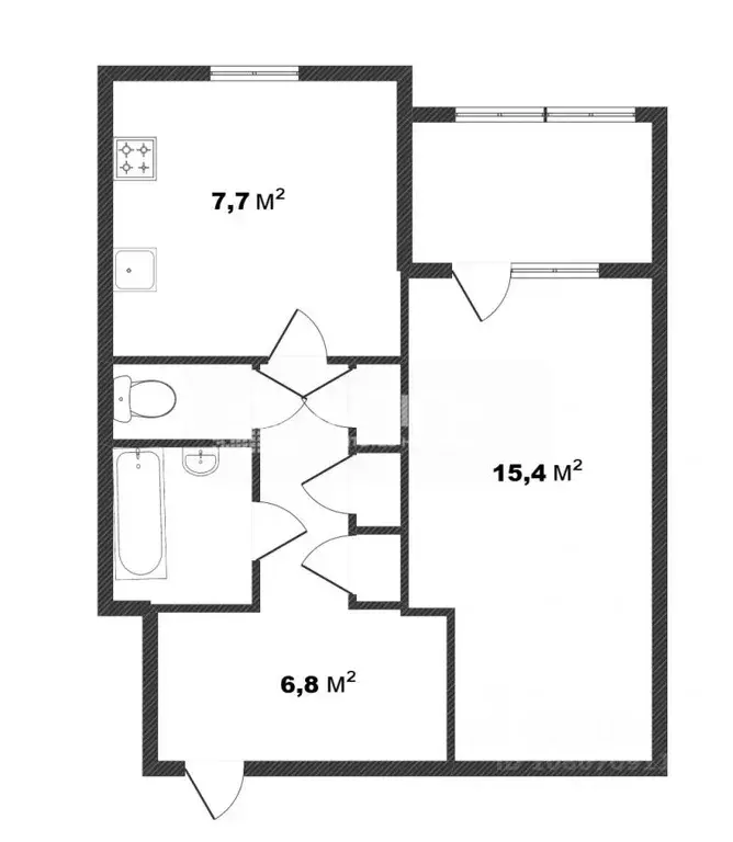 1-к кв. Ямало-Ненецкий АО, Новый Уренгой Мирный мкр, 1/7 (36.0 м) - Фото 2