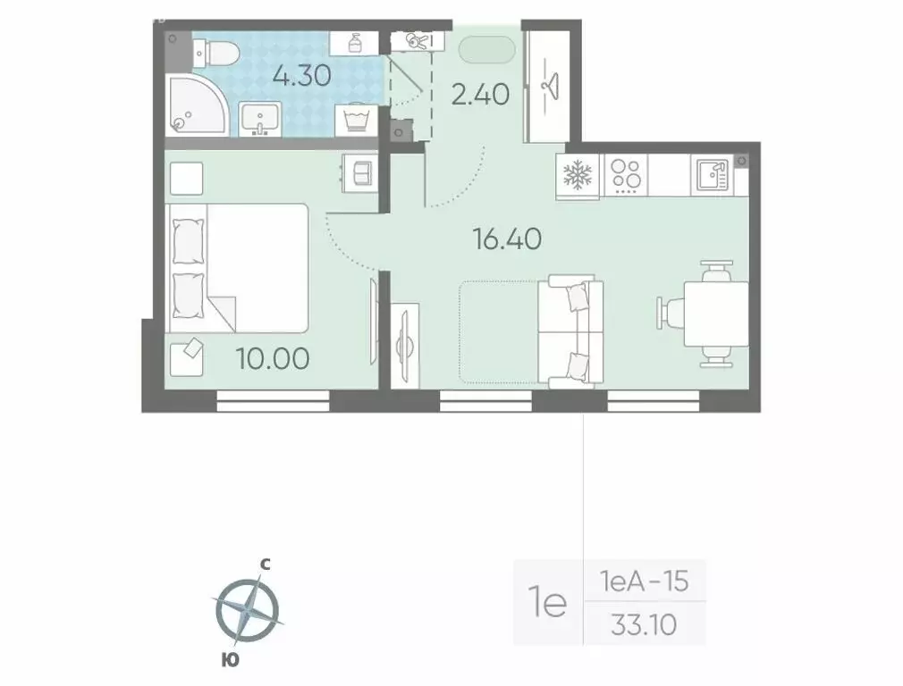 1-комнатная квартира: посёлок Ковалёво, улица Александра Разгонина, ... - Фото 1