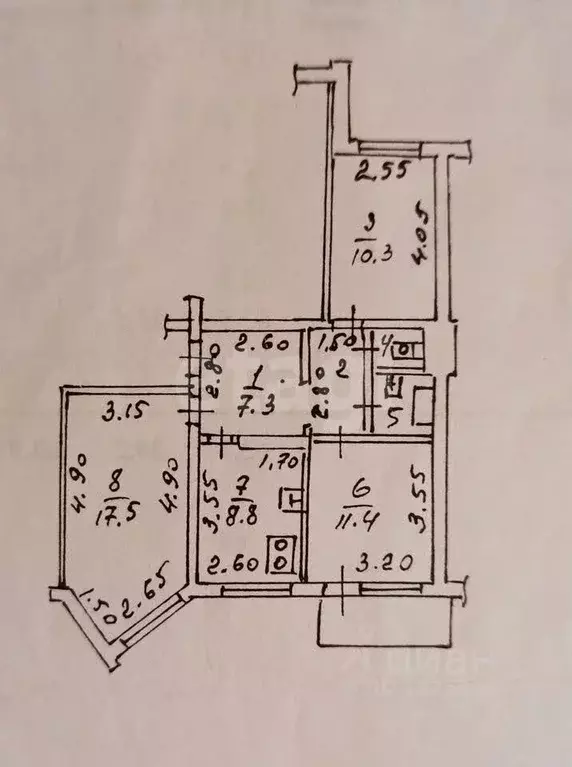3-к кв. Липецкая область, Липецк Депутатская ул., 81 (61.7 м) - Фото 2