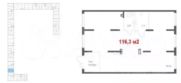 Торговая площадь в Москва пер. Любучанский, 1к3 (116 м) - Фото 1