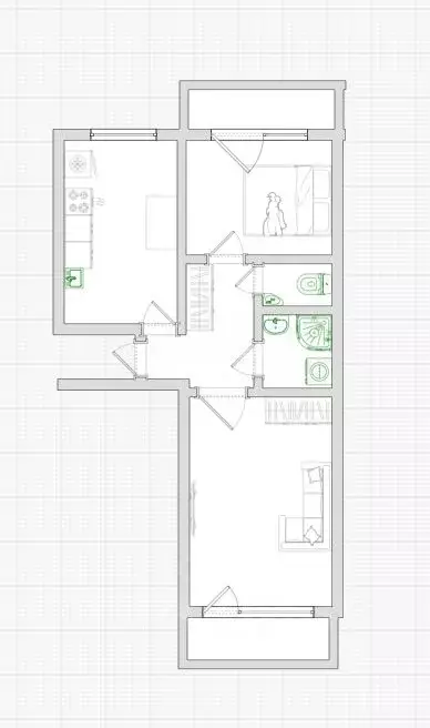 2-к кв. Омская область, Омск ул. Завертяева, 9к18 (55.1 м) - Фото 1