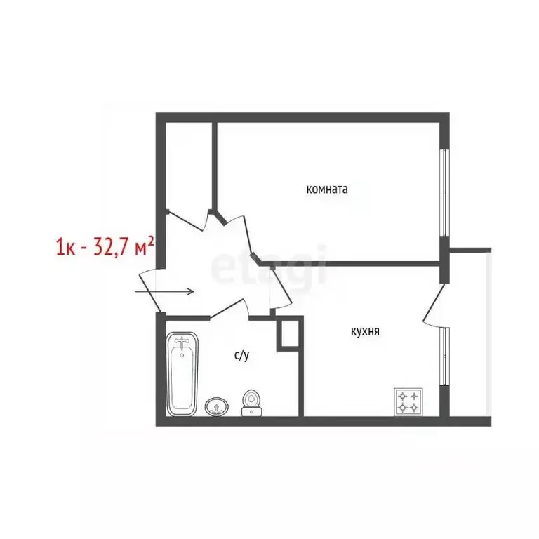 1-к кв. Свердловская область, Екатеринбург ул. Софьи Перовской, 117А ... - Фото 2