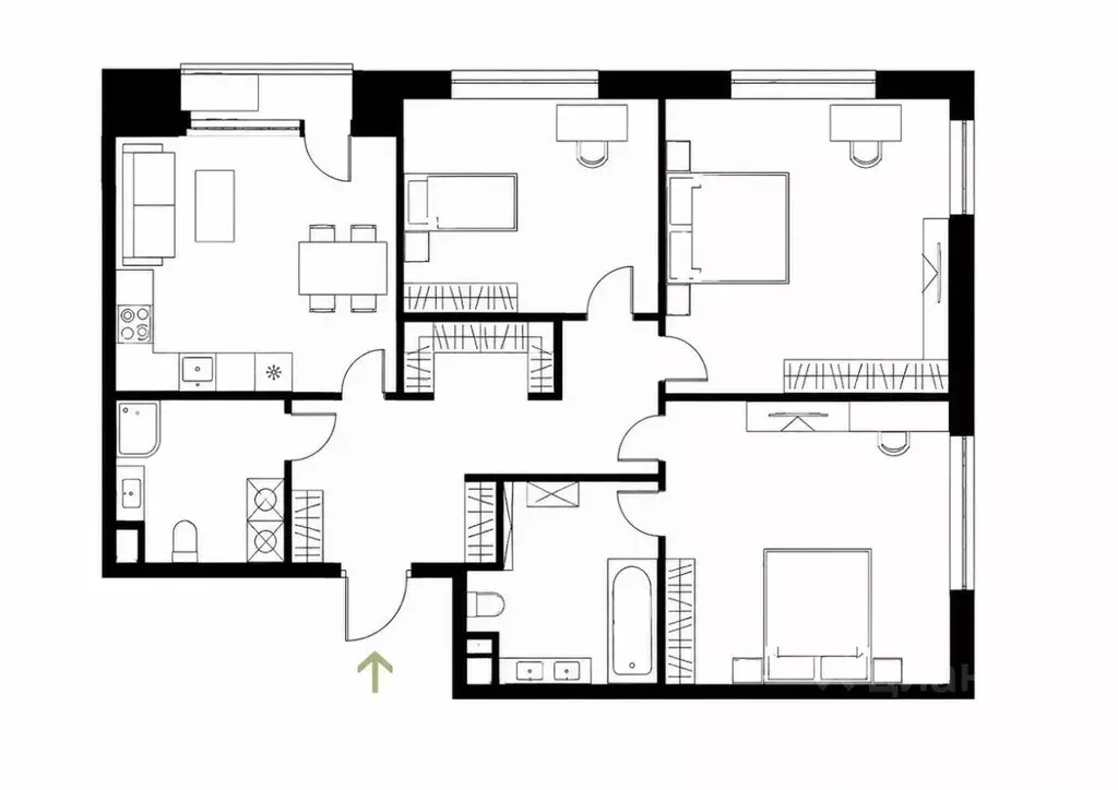 4-к кв. Москва ул. Нижние Мневники, 12 (81.0 м) - Фото 2
