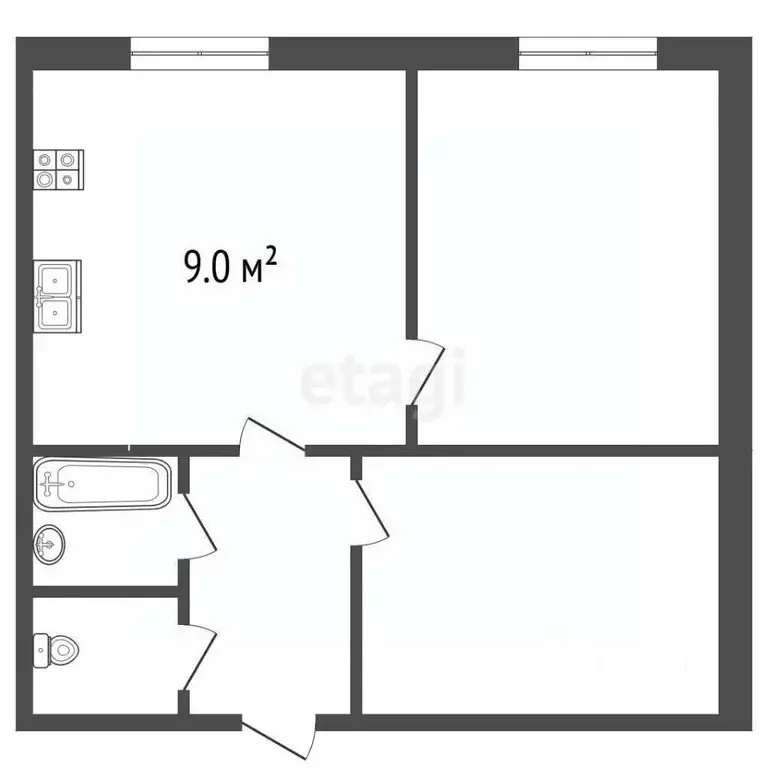 3-к кв. Московская область, Куровское Орехово-Зуевский городской ... - Фото 2