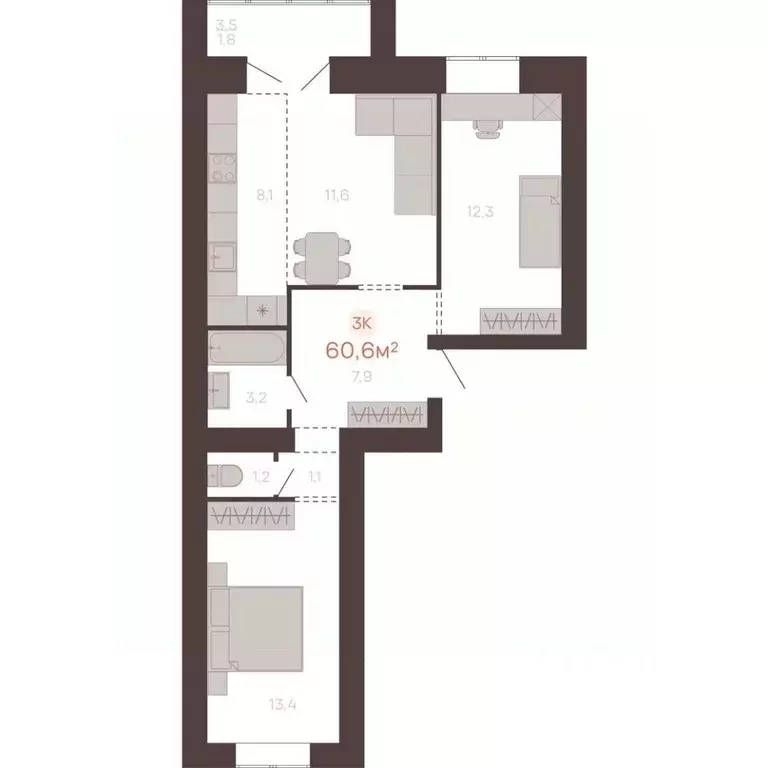 3-к кв. Алтайский край, Новоалтайск ул. Южсиба, 52А (60.6 м) - Фото 0