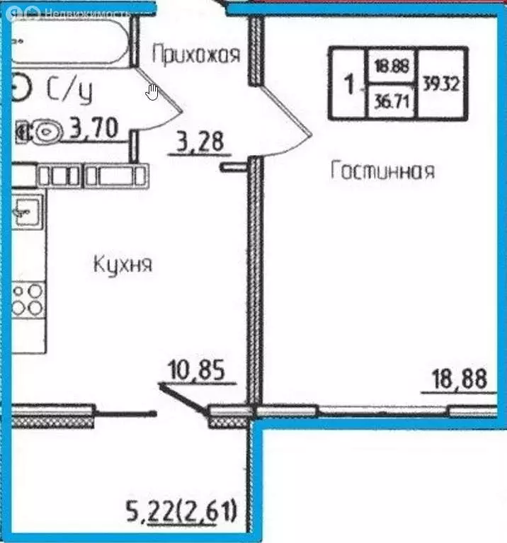 1-комнатная квартира: Оренбург, проспект Победы, 149/1 (39.32 м) - Фото 1