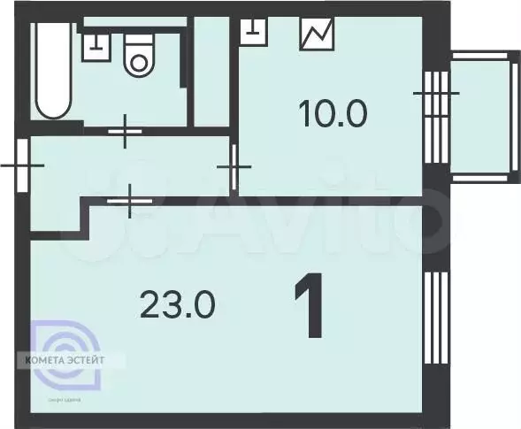 Аукцион: 1-к. квартира, 41,3 м, 3/24 эт. - Фото 0