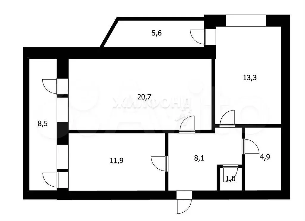 2-к. квартира, 74 м, 2/9 эт. - Фото 1