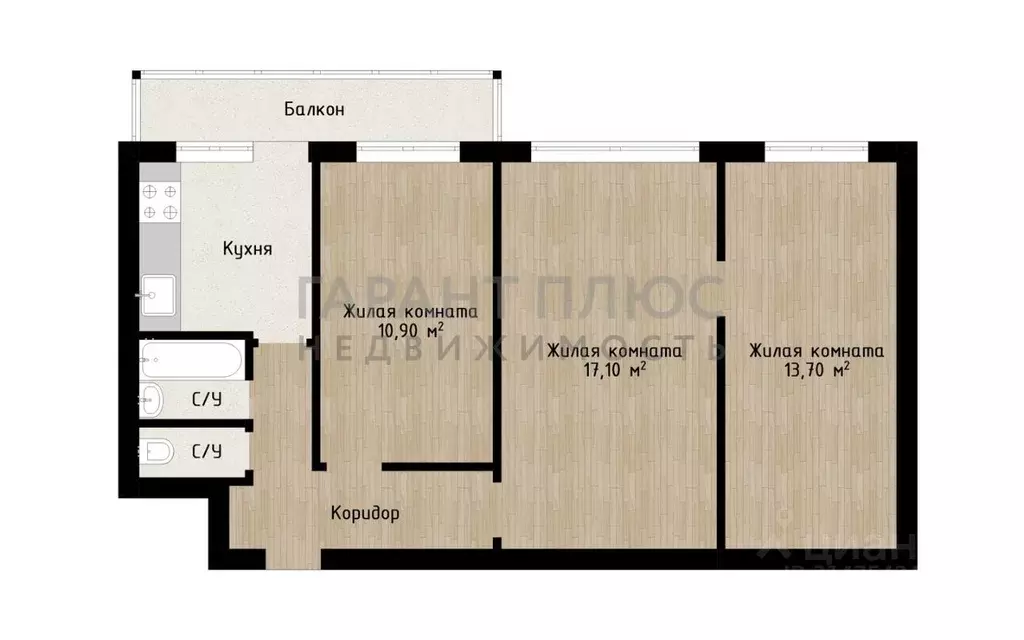3-к кв. Липецкая область, Липецк Московская ул., 7 (56.4 м) - Фото 0
