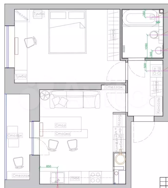 1-к. квартира, 50 м, 7/12 эт. - Фото 0