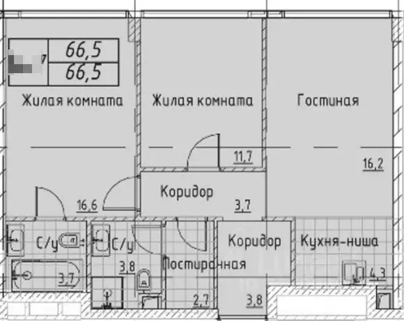 3-к кв. Москва просп. Багратиона (66.5 м) - Фото 1