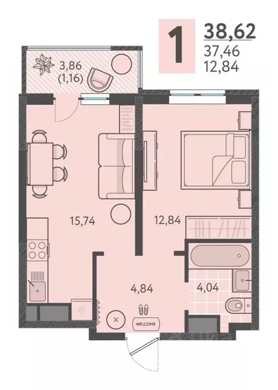 1-к кв. Краснодарский край, Краснодар ул. Имени Виктора Анфиногенова, ... - Фото 1