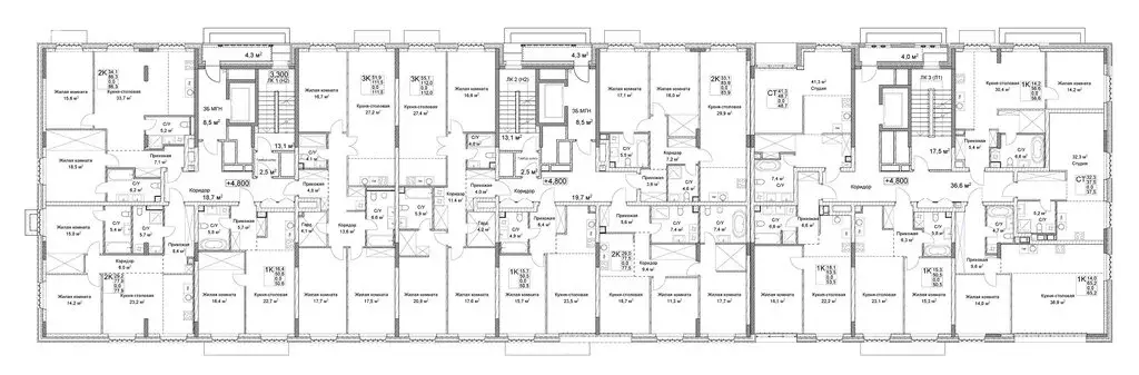 2-комнатная квартира: Нижний Новгород, Новая улица, 38 (83.9 м) - Фото 1
