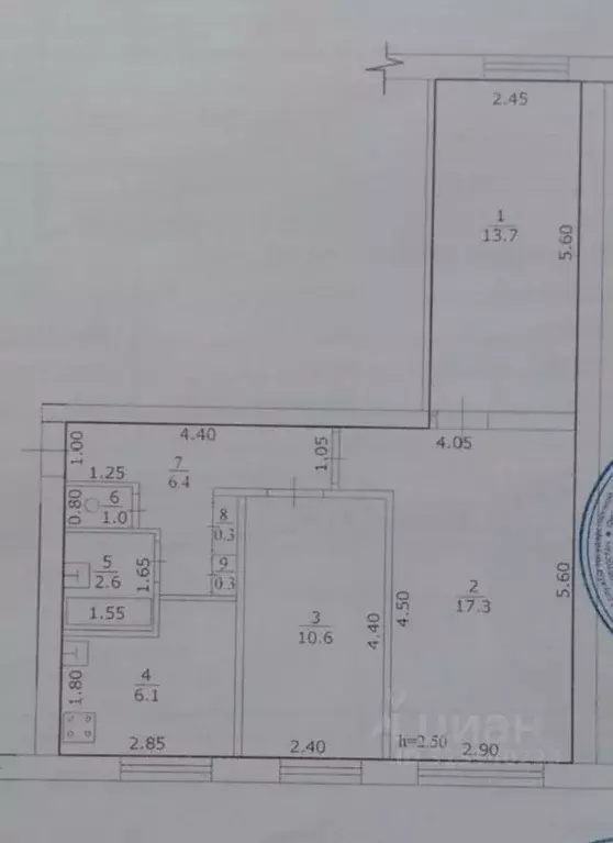 3-к кв. Башкортостан, Благовещенск ул. Чехова, 5/1 (58.0 м) - Фото 0