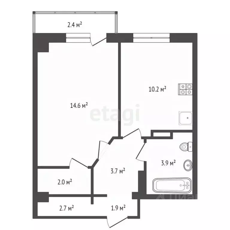 1-к кв. Новосибирская область, Новосибирск ул. Аэропорт, 1/1 (39.7 м) - Фото 1