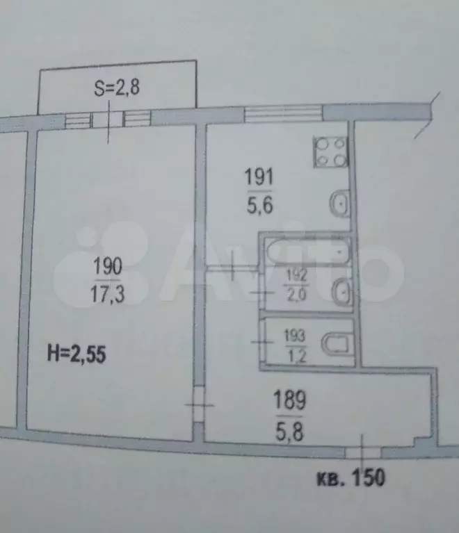 1-к. квартира, 31 м, 3/5 эт. - Фото 0