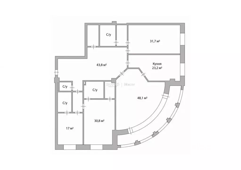 4-к кв. Москва пер. Хилков, 1 (245.9 м) - Фото 1