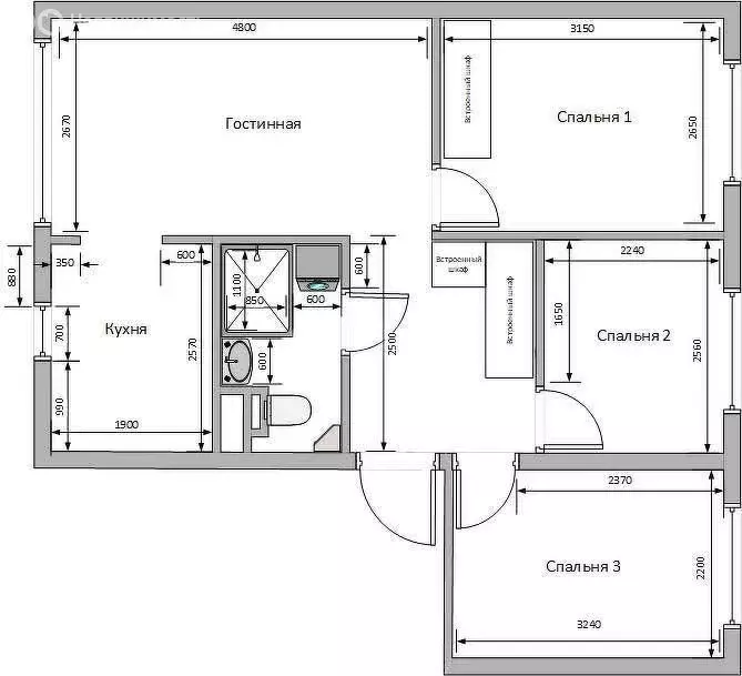 4-комнатная квартира: Санкт-Петербург, Краснопутиловская улица, 119 ... - Фото 2