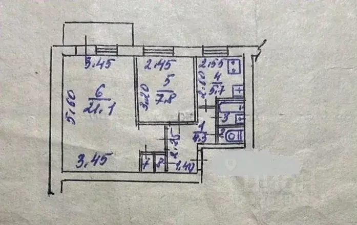 2-к кв. Крым, Симферополь ул. Никанорова, 9 (42.0 м) - Фото 1