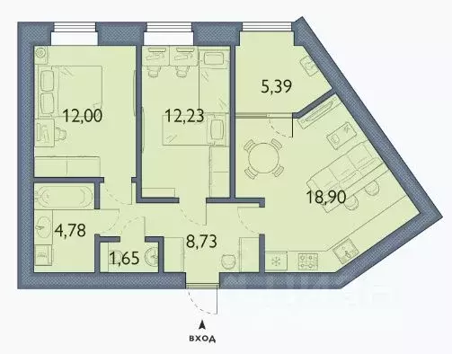 2-к кв. Брянская область, Брянский район, пос. Мичуринский, ... - Фото 1
