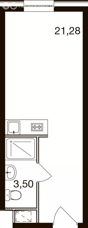 Квартира-студия: посёлок городского типа Новоивановское, Западная ... - Фото 1