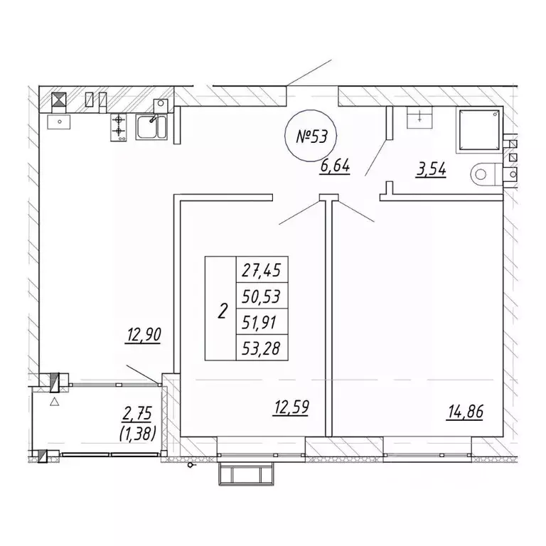 2-к кв. Калининградская область, Зеленоградск  (53.28 м) - Фото 1
