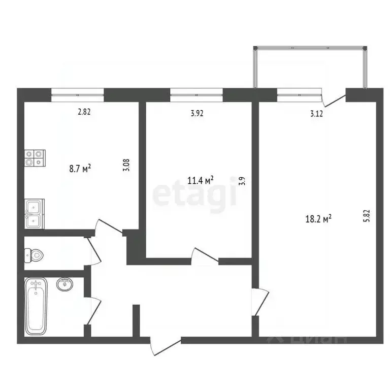 2-к кв. Калужская область, Калуга городской округ, д. Мстихино ул. ... - Фото 1