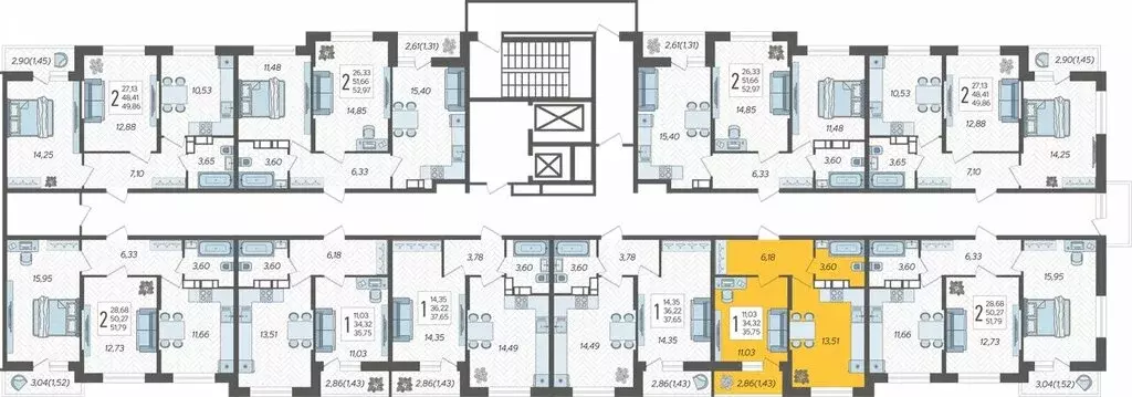 1-комнатная квартира: Краснодар, жилой комплекс Смородина (35.75 м) - Фото 1