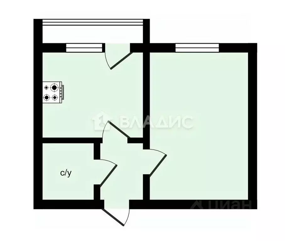 1-к кв. Владимирская область, Владимир ул. Родионовка, 6А (34.9 м) - Фото 2