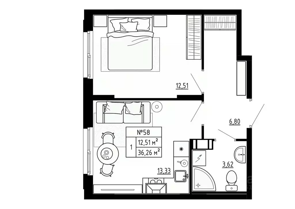 1-к кв. Ленинградская область, Ломоносовский район, Аннинское ... - Фото 1