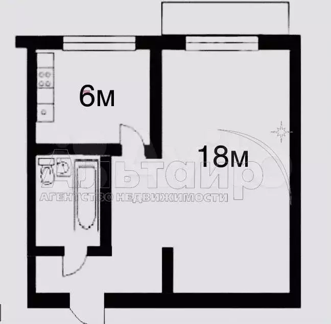 1-к. квартира, 30 м, 5/5 эт. - Фото 0