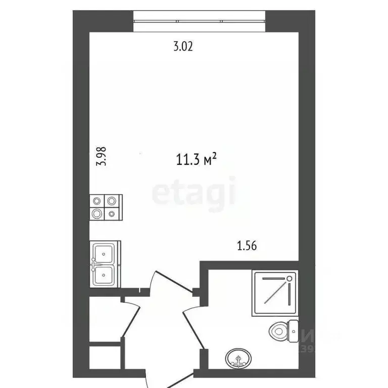 1-к кв. Тюменская область, Тюмень Ставропольская ул., 1в (15.0 м) - Фото 0