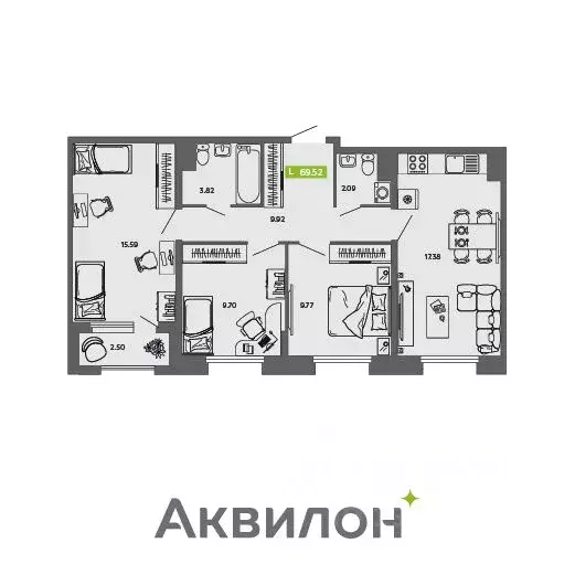 3-к кв. Архангельская область, Архангельск Ломоносовский округ,  ... - Фото 1