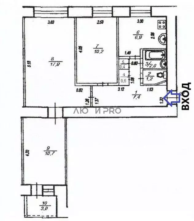 3-к кв. Башкортостан, Уфа ул. Менделеева, 207 (57.2 м) - Фото 2
