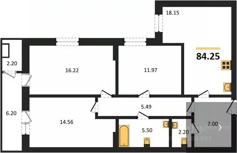 3-к кв. Воронежская область, Воронеж Донбасская ул., 25к2 (84.25 м) - Фото 0