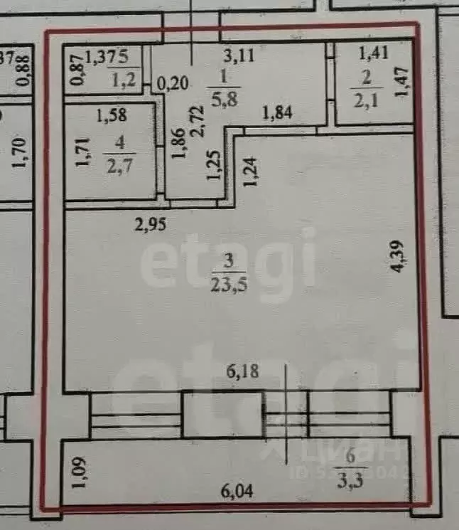1-к кв. Забайкальский край, Чита ул. Курнатовского, 71к4 (35.3 м) - Фото 2