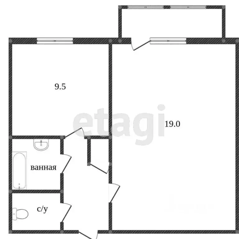 1-к кв. Костромская область, Кострома пос. Новый, 4 (35.7 м) - Фото 1